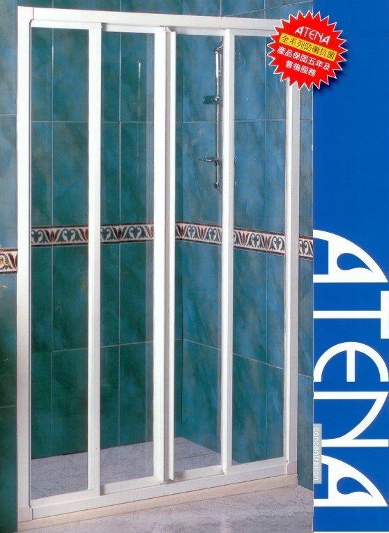 ATENA 一字型有框橫推四門淋浴拉門 